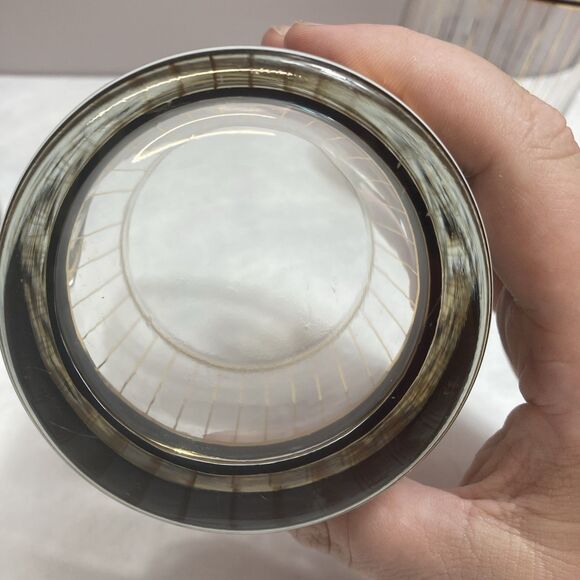 CULVER Devon 22K Gold & Black Lowball/Old Fashion Glasses SET OF 3 MCM STYLE - Picture 6 of 7